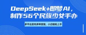 DeepSeek+即梦AI,制作56个民族少女手办,附详细教程+变现方向-必智轻创社