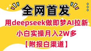 用deepseek做即梦Ai拉新 小白实操月入过W+【附报白渠道】-必智轻创社