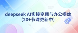 deepseek AI实操变现与办公提效(20+节课更新中)-必智轻创社