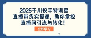 2025千川投手特训营:直播带货实操课,助你掌控直播间引流与转化!-必智轻创社