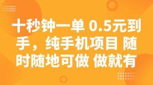 十秒钟一单 0.5元到手,纯手机项目 随时随地可做 做就有-必智轻创社