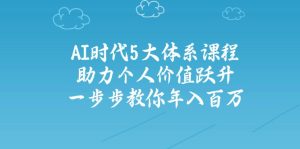 AI时代5大体系课程：助力个人价值跃升，一步步教你年入百万-必智轻创社