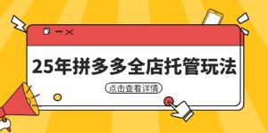 25年拼多多全店托管玩法,矩阵动销裂变玩法如何低风险盈利 新手运营秘籍-必智轻创社