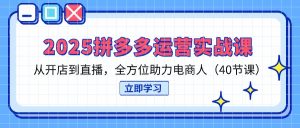 2025拼多多运营实战课，从开店到直播，全方位助力电商人（40节课）-必智轻创社