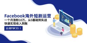 Facebook海外短剧运营:一个月涨粉10万,从0基础到实战,快速实现收入到账-必智轻创社