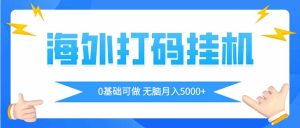 海外打码平挂机项目,全自动撸美金,无脑月入5000+-必智轻创社