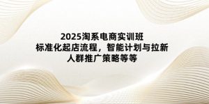 2025淘系电商实训班:标准化起店流程,智能计划与拉新,人群推广策略等等-必智轻创社