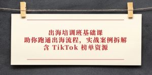 出海培训班基础课，助你跑通出海流程，实战案例拆解，含 TikTok 榜单资源-必智轻创社