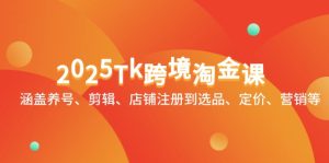 2025Tk跨境淘金课:涵盖养号、剪辑、店铺注册到选品、定价、营销等-必智轻创社