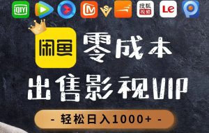 零成本卖影视会员,一天卖出上百单,轻轻松松日入1000+-必智轻创社