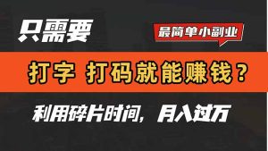 只需要打字，打码，就能赚钱？简单的赚钱小副业，利用碎片时间，月入过万-必智轻创社