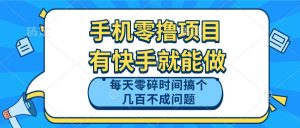 手机零撸项目,有快手就可以做,每天零碎时间搞个几百块不成问题-必智轻创社