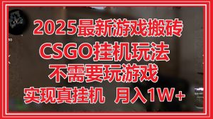 2025最新游戏搬砖,CSGO挂机,不需要玩游戏,实现真挂机,月入1W+-必智轻创社