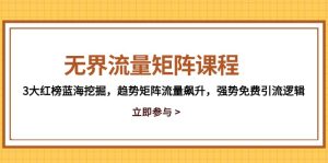 无界流量矩阵课程,3大红榜蓝海挖掘,趋势矩阵流量飙升,强势免费引流逻辑-必智轻创社
