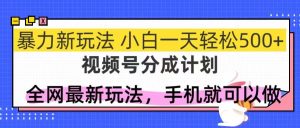 视频号分成计划，全网最暴力玩法，新手一天也能轻松500+-必智轻创社