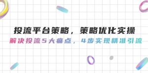 投流平台策略,策略优化实操,解决投流5大痛点,4步实现精准引流-必智轻创社
