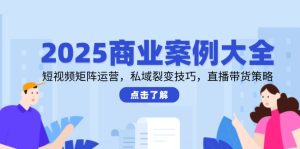 2025商业案例大全,短视频矩阵运营,私域裂变技巧,直播带货策略-必智轻创社
