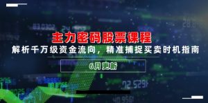 主力密码股票课程，解析千万级资金流向，精准捕捉买卖时机指南（6月更新）-必智轻创社