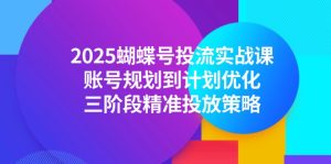 2025蝴蝶号投流实战课,账号规划到计划优化,三阶段精准投放策略-必智轻创社