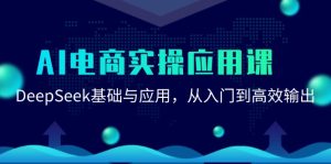 AI电商实操应用课:DeepSeek基础与应用,从入门到高效输出-必智轻创社