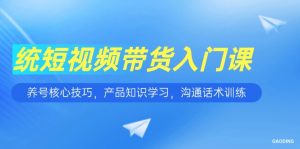 短视频带货入门课,养号核心技巧,产品知识学习,沟通话术训练-必智轻创社