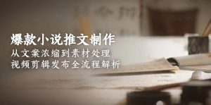 爆款小说推文制作,从文案浓缩到素材处理,视频剪辑发布全流程解析-必智轻创社