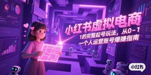 小红书虚拟电商,从0-1的完整起号玩法,一个人运营账号爆赚指南-必智轻创社