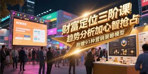 财富定位三阶课，趋势分析加心智抢占，附赠91种营销策略模型-必智轻创社