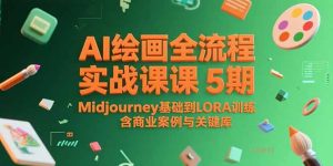 AI绘画全流程实战课5期,Midjourney基础到LORA训练,含商业案例与关键词库-必智轻创社