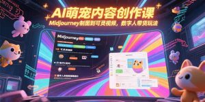 AI萌宠内容创作课,Midjourney制图到可灵视频,数字人带货玩法-必智轻创社