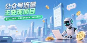 公众号流量主变现项目，新手日入四位数，含爆文写作全攻略(更新25年7月)-必智轻创社