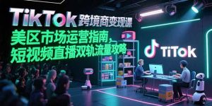 TikTok跨境电商变现课，美区市场运营指南，短视频直播双轨流量攻略-必智轻创社