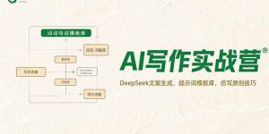 AI写作实战营，DeepSeek文案生成，提示词模板库，仿写原创技巧-必智轻创社