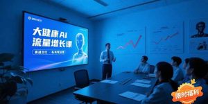 大健康AI流量增长课8.0，赛道定位方法论，AI数字人内容生产，私域转化运营-必智轻创社