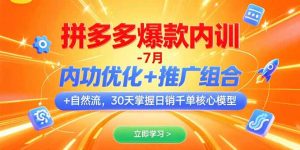 拼多多爆款内训-7月 内功优化+推广组合+自然流 30天掌握日销千单核心模型-必智轻创社