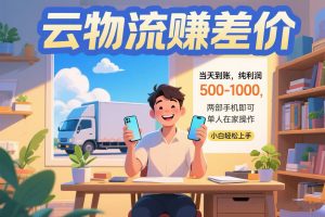 云物流赚差价 当天到账纯利润500-1000 两部手机即可 可单人在家操作 小…-必智轻创社