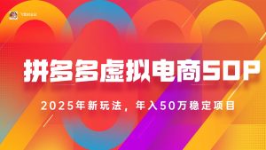 2025拼多多虚拟电商系统课,长久稳定,可多店,轻松日入1000+-必智轻创社