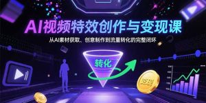 AI视频特效创作与变现课：从AI素材获取、创意制作到流量转化的完整闭环-必智轻创社