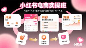 小红书电商实操班：完整的"开店-选品-内容-流量-变现"闭环体系-必智轻创社