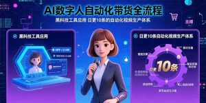 AI数字人自动化带货全流程：黑科技工具应用 日更10条的自动化视频生产体系-必智轻创社