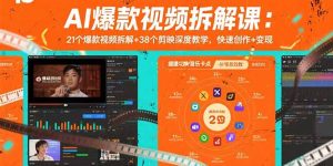 AI爆款视频拆解课:21个爆款视频拆解+38个剪映深度教学,快速创作+变现-必智轻创社