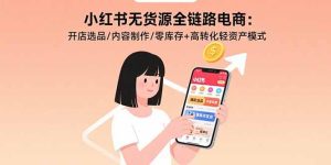 小红书无货源全链路电商:开店选品/内容制作/零库存+高转化轻资产模式-必智轻创社
