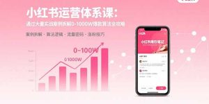小红书运营体系课:通过大量实战案例拆解0-1000W爆款算法全攻略-必智轻创社