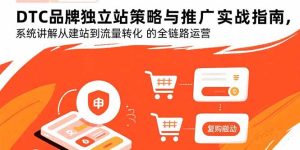 DTC品牌独立站策略与推广实战指南,系统讲解从建站到流量转化的全链路运营-必智轻创社