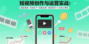 短视频创作与运营实战:基础搭建/内容生产/流量运营/变现闭环/4大核心模块-必智轻创社