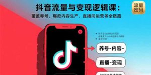 抖音流量与变现逻辑课:覆盖养号、爆款内容生产、直播间运营等全链路-必智轻创社